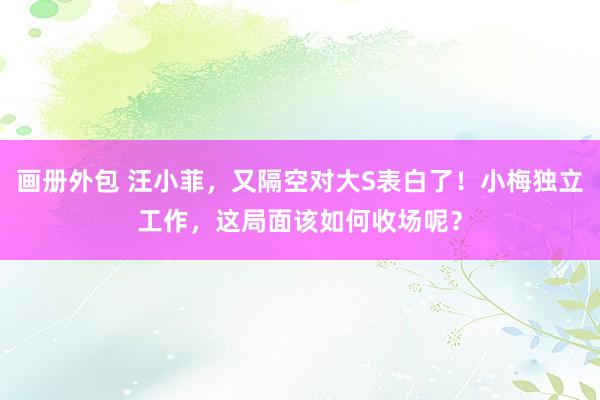 画册外包 汪小菲，又隔空对大S表白了！小梅独立工作，这局面该如何收场呢？