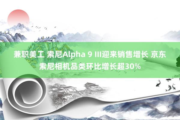 兼职美工 索尼Alpha 9 III迎来销售增长 京东索尼相机品类环比增长超30%