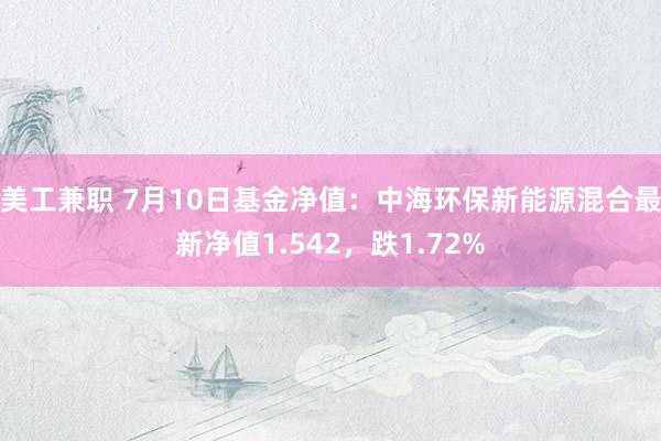 美工兼职 7月10日基金净值：中海环保新能源混合最新净值1.542，跌1.72%